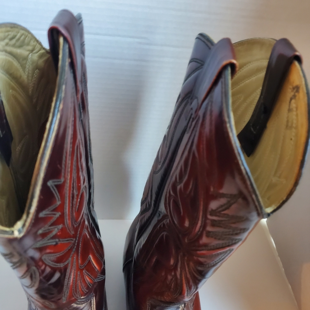 TEXAS WESTERN COWBOY BOOTS BROWN USA SIZE 9EE M-70 - Picture 6 of 16